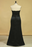 2024 Mother Of The Bride Dresses Strapless Satin With Applique And Jacket PMTQFFDP