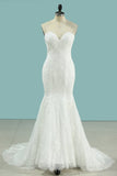 2024 Mermaid Sweetheart Wedding Dresses Lace With Applique Court PGNF2G7T