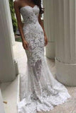 2024 Hot Selling Sweetheart Wedding Dresses Sheath With Applique And Beads P7L92D5R
