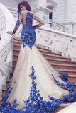 2024 Prom Dresses Mermaid Scoop Long Sleeves Tulle PGS4NLBA