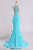 2024 Prom Dresses Scoop Mermaid Spandex With Beading PFG7DM1P
