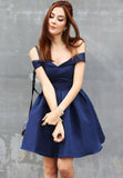 Charming Off the Shoulder A Line Sleeveless Knee Length Homecoming Dresses