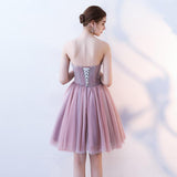 Charming Strapless Sweetheart Tulle A Line Homecoming Dresses