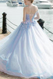 2024 New Arrival Floral Wedding Dresses Ball Gown Tulle With Appliques Off P952C14G