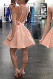 2024 High Neck Homecoming Dresses A Line Satin With PY6Y2YBY
