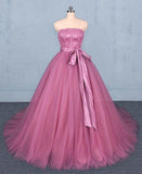 Princess Ball Gown Strapless Wedding Dresses with Lace, Quinceanera Dresses STG15295