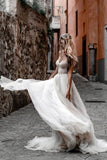 Rustic A Line Tulle Sweetheart Strapless Wedding Dresses, Sleeveless Beach Bridal Dresses STG15526
