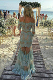 2024 Long Sleeves Prom Dresses Mermaid Boat Neck Tulle PQZDZT7F