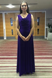 Elegant A Line Chiffon Purple Long Prom Dresses Simple Straps Bridesmaid Dresses