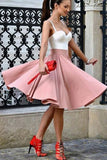 Sweetheart Satin A Line With Straps Homecoming Dresses