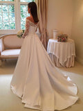 Princess Off the Shoulder Modest Wedding Dresses with Lace Long Sleeves STG15302