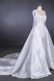 Long Sleeve Sweetheart White Bridal Dresses with Applique, Wedding Dresses STG15250