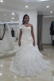 2024 Scalloped Neckline Wedding Dresses Organza PHDNK19B