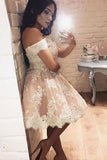 2024 Homecoming Dresses Boat Neck Tulle With Applique Short/Mini PF2HK4KM