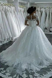 2024 New Arrival Long Sleeves Tulle Wedding Dresses Scoop Neck PC5MCC9N