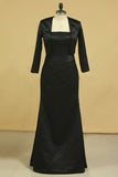 2024 Mother Of The Bride Dresses Strapless Satin With Applique And Jacket PMTQFFDP