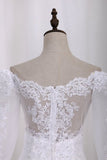 2024 New Wedding Dress A-Line Scoop Long Sleeves Tulle Court Train PF99PYZP