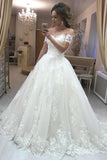 2024 Off The Shoulder A Line Wedding Dresses Tulle With P5CHGPQ6