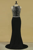 2024 Prom Dresses Scoop Spandex With Beading Mermaid PD3ZJ13P