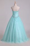 2024 Quinceanera Dresses Pleated Bodice Sweetheart Ball PLGGK37B