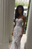 2024 Hot Selling Sweetheart Wedding Dresses Sheath With Applique And Beads P7L92D5R