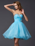 A-Line/Princess Sweetheart Sleeveless Beading Short Tulle Homecoming Dresses TPP0008638