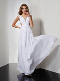 A-Line/Princess Straps Sleeveless Beading Long Chiffon Dresses TPP0003540