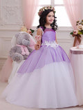 Ball Gown Jewel Sleeveless Applique Floor-Length Tulle Flower Girl Dresses TPP0007658