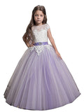 Ball Gown Jewel Sleeveless Applique Floor-Length Tulle Flower Girl Dresses TPP0007724