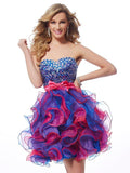 A-Line/Princess Sweetheart Sleeveless Sequin Short Organza Homecoming Dresses TPP0008615