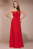 Sheath/Column Ruffles Long Sleeveless Chiffon Bridesmaid Dresses TPP0005717