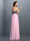 A-Line/Princess Sweetheart Lace Sleeveless Long Chiffon Dresses TPP0004309
