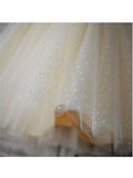 A-line/Princess Scoop Sleeveless Hand-made Flower Tea-Length Tulle Flower Girl Dresses TPP0007659