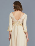 A-Line/Princess V-neck Ruffles Chiffon Floor-Length Mother of the Bride Dresses TPP0007385