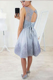 Charming Open Back Lcae With Appliques Homecoming Dresses